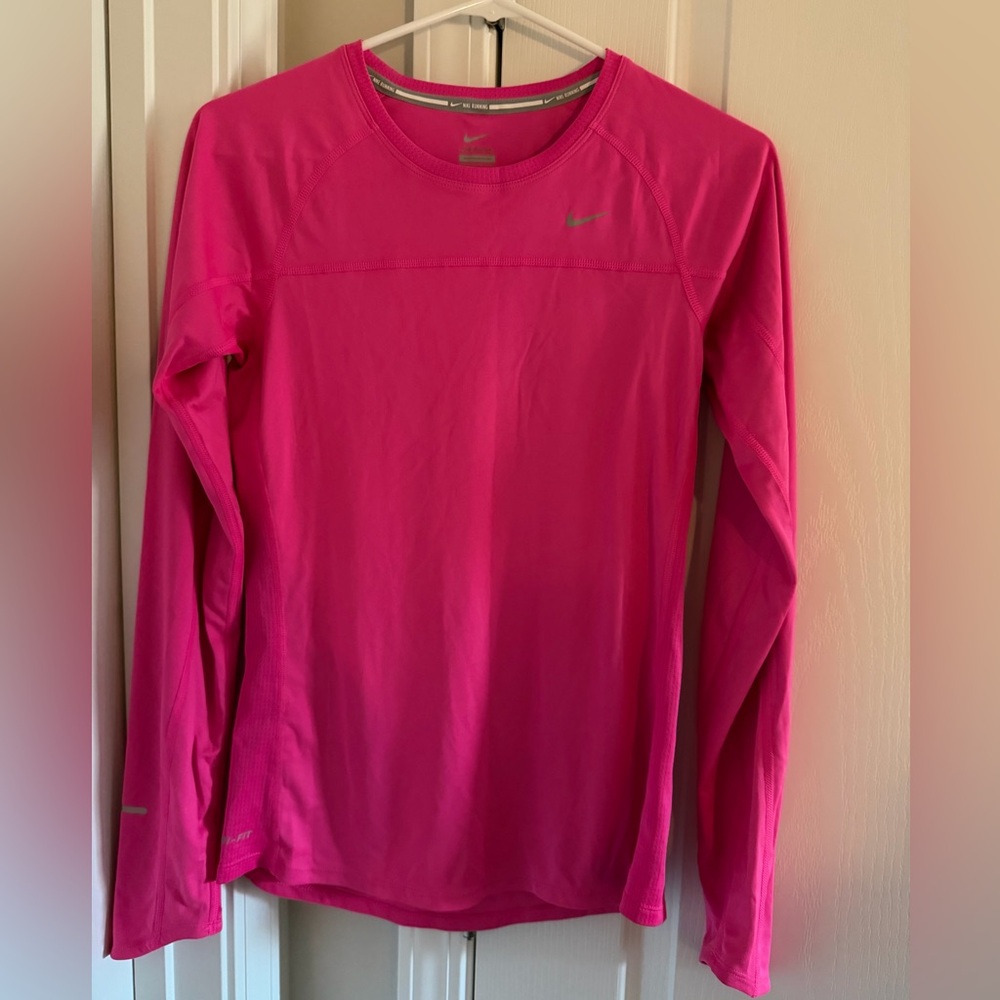 Nike Women's Vibrant Pink Long Sleeve Tee